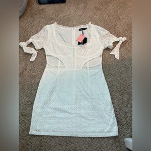 Pretty Little Thing White Cut-Out Dress